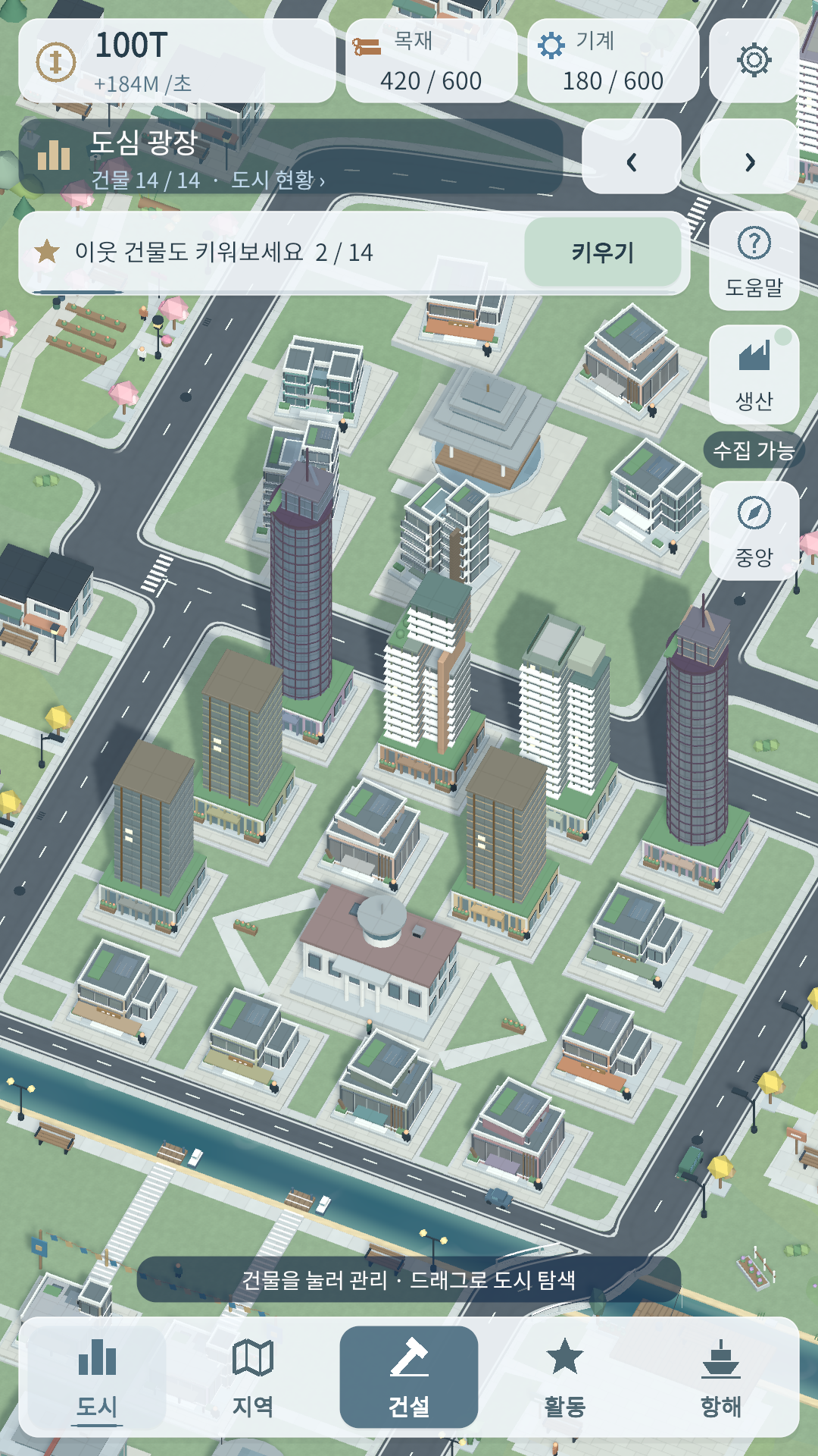 A developed Auto Land 3D city beside a river